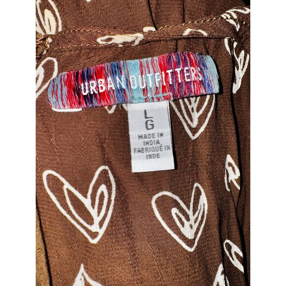 Urban Outfitters Juliette Heart Printed Brown Short Sleeve Romper - Picture 6 of 7